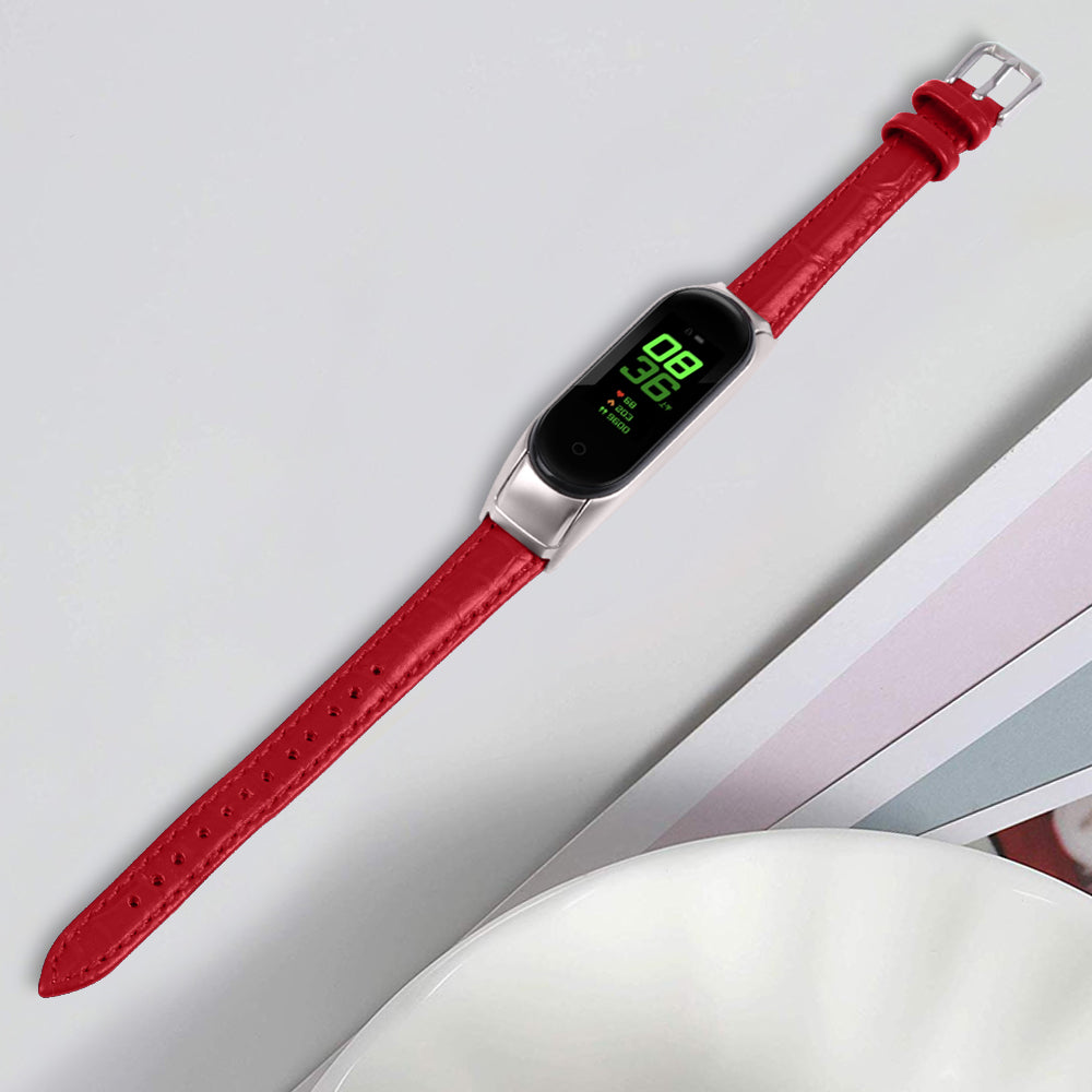 For Xiaomi Smart Band 8 Wrist Strap Crocodile Texture Top Layer Cowhide Leather Watch Band For Xiaomi Smart Band 8 Wrist Strap Crocodile Texture Top Layer Cowhide Leather Watch Band